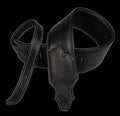 Franklin 3 Inch Padded Black Glove Leather with Natural Stitching Guitar Strap