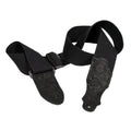 Franklin 2 Inch Black Cotton with Black Embossed Suede End Tab Guitar Strap