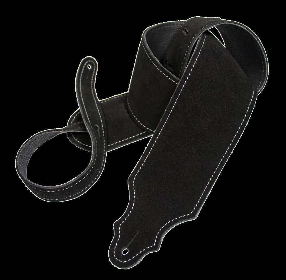 Franklin 3 Inch Black Suede with Leatherette Backing Guitar Strap