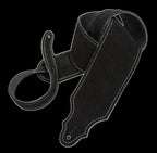 Franklin 3 Inch Black Suede with Leatherette Backing Guitar Strap