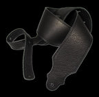 Franklin 3 Inch Black Glove Leather with Black Stitching Guitar Strap