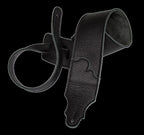 Franklin 2.5 Inch Black Leather with Black Stitching Guitar Strap