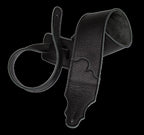 Franklin 3 Inch Black Leather with Black Stitching Guitar Strap