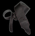 Franklin 3 Inch Black Leather with Red Stitching Guitar Strap