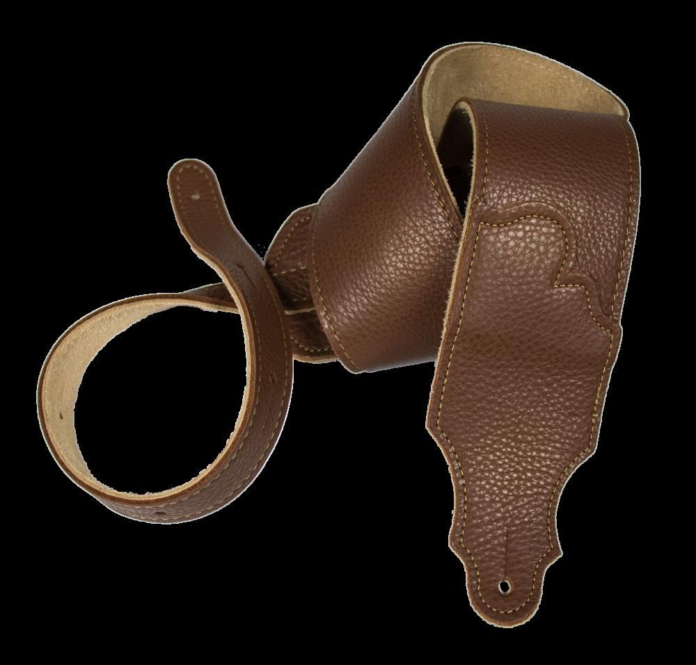 Franklin 3 Inch Caramel Leather with Gold Stitching Guitar Strap