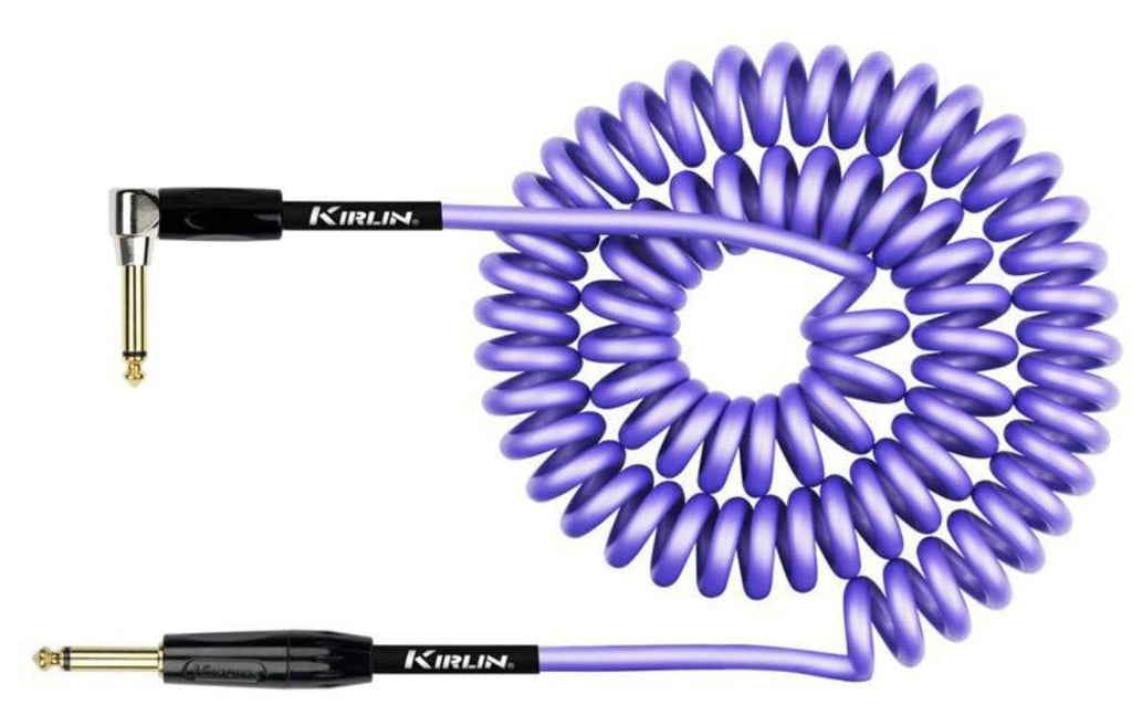Kirlin IPK222PU 30ft Premium Coil Purple Guitar Cable RA - Straight