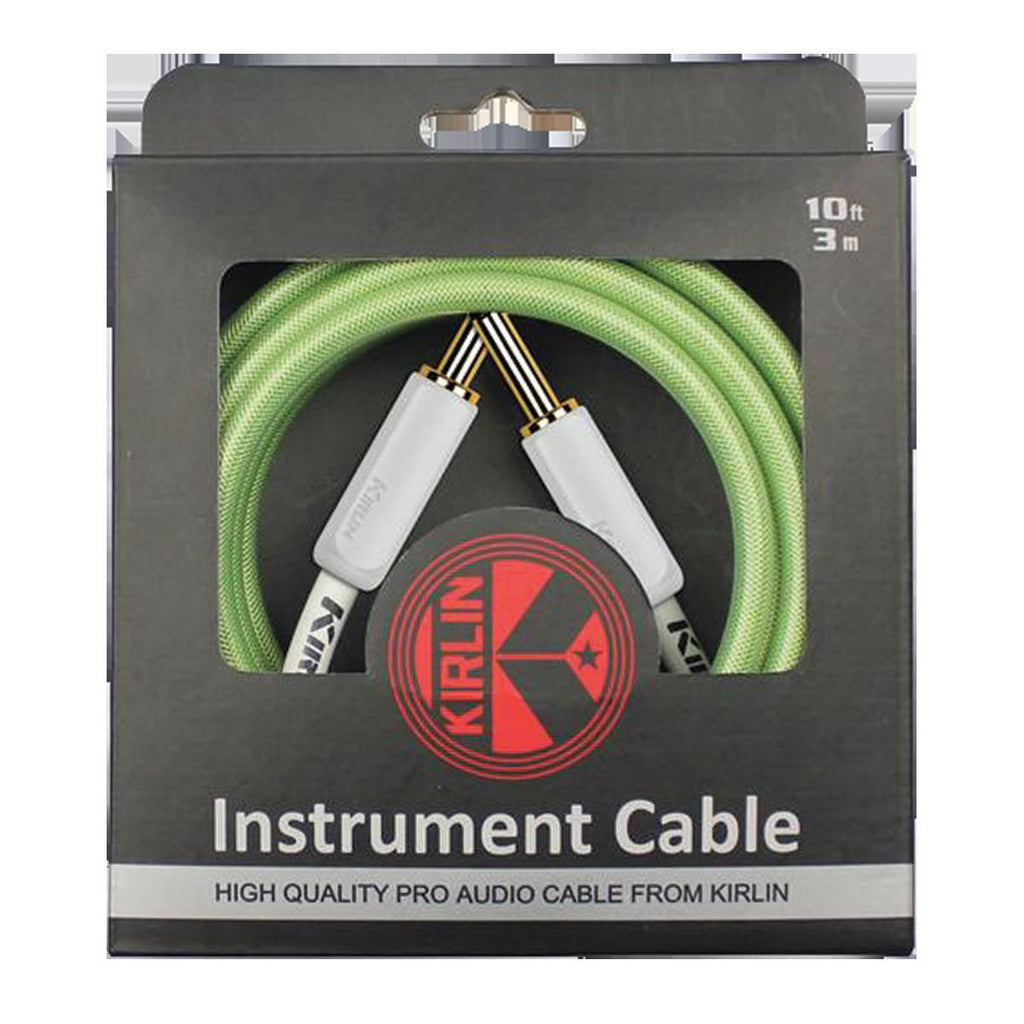 Kirlin KIPW201WGR-10 PVC Woven Guitar Cable 10Ft Green
