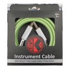 Kirlin KIPW201WGR-10 PVC Woven Guitar Cable 10Ft Green