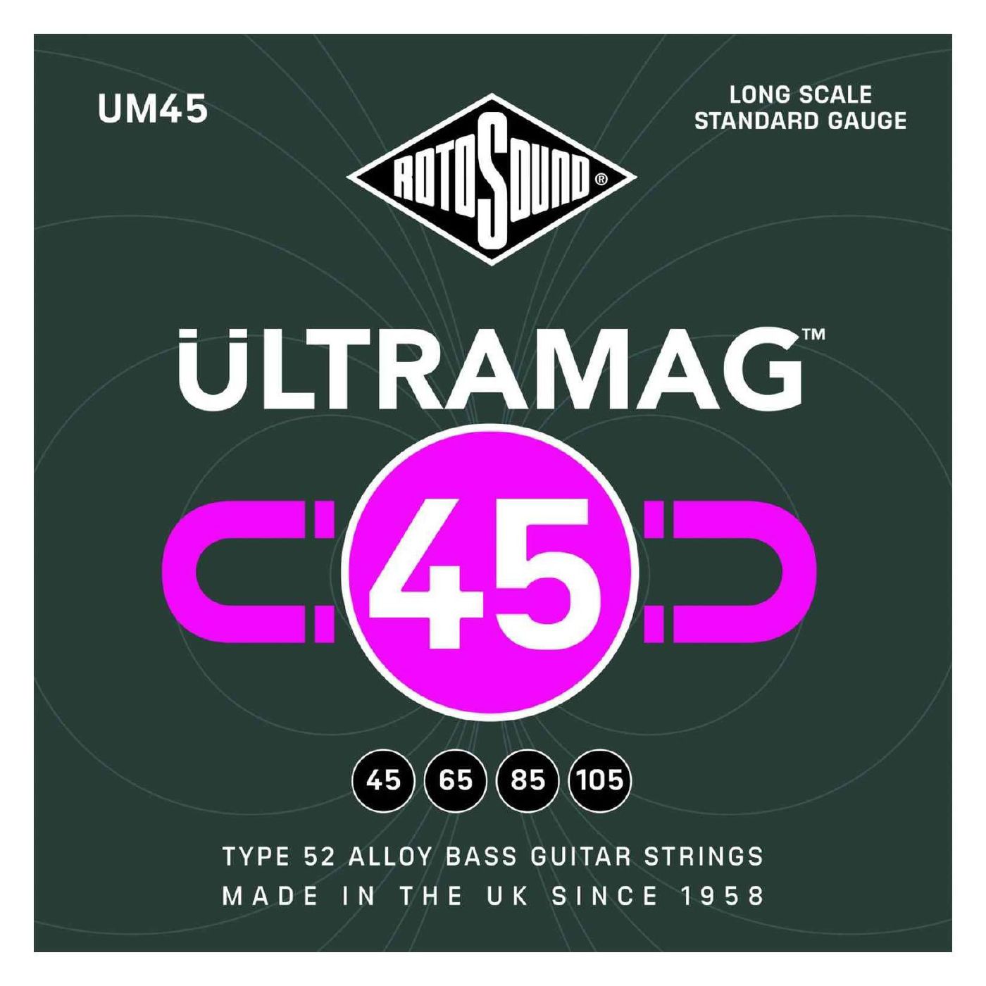 Rotosound UM45 Ultramag Bass 45-105 Electric Bass Guitar String Set