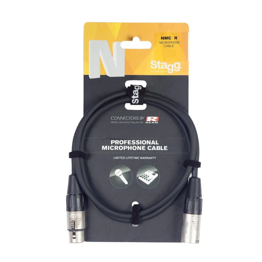 Stagg 6m Deluxe microphone cable with Neutrik and Rean connectors, designed for professional audio and PA systems.