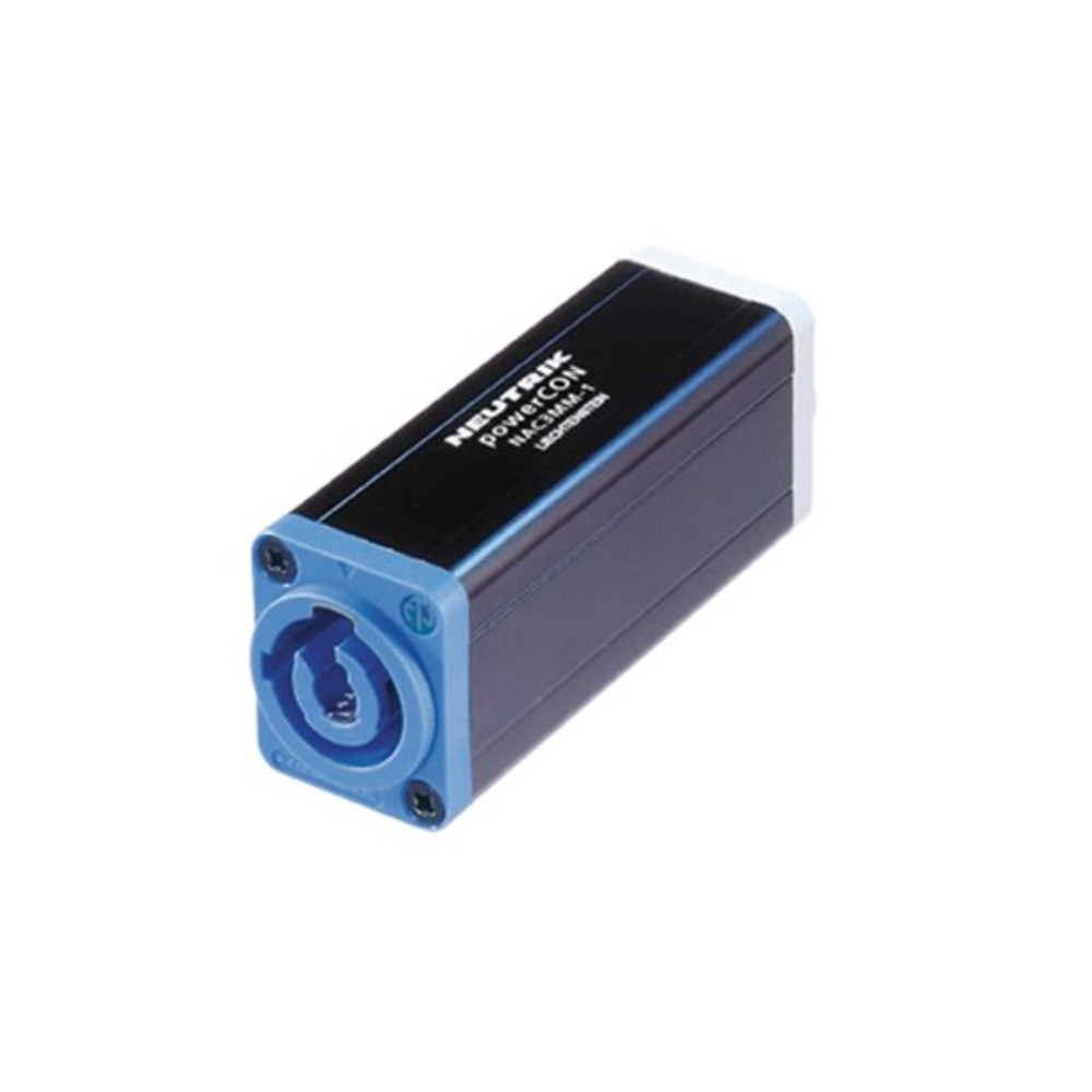 Neutrik Powercon In-Line Coupler for Linking Cables, Blue to White