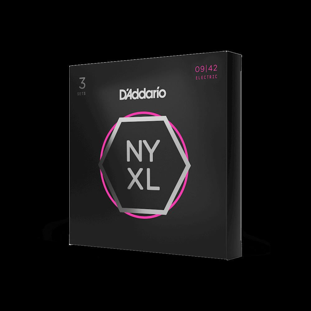 D'Addario NYXL09423P 09-42 Super Light Nickel Wound Electric Guitar Strings - 3 Pack