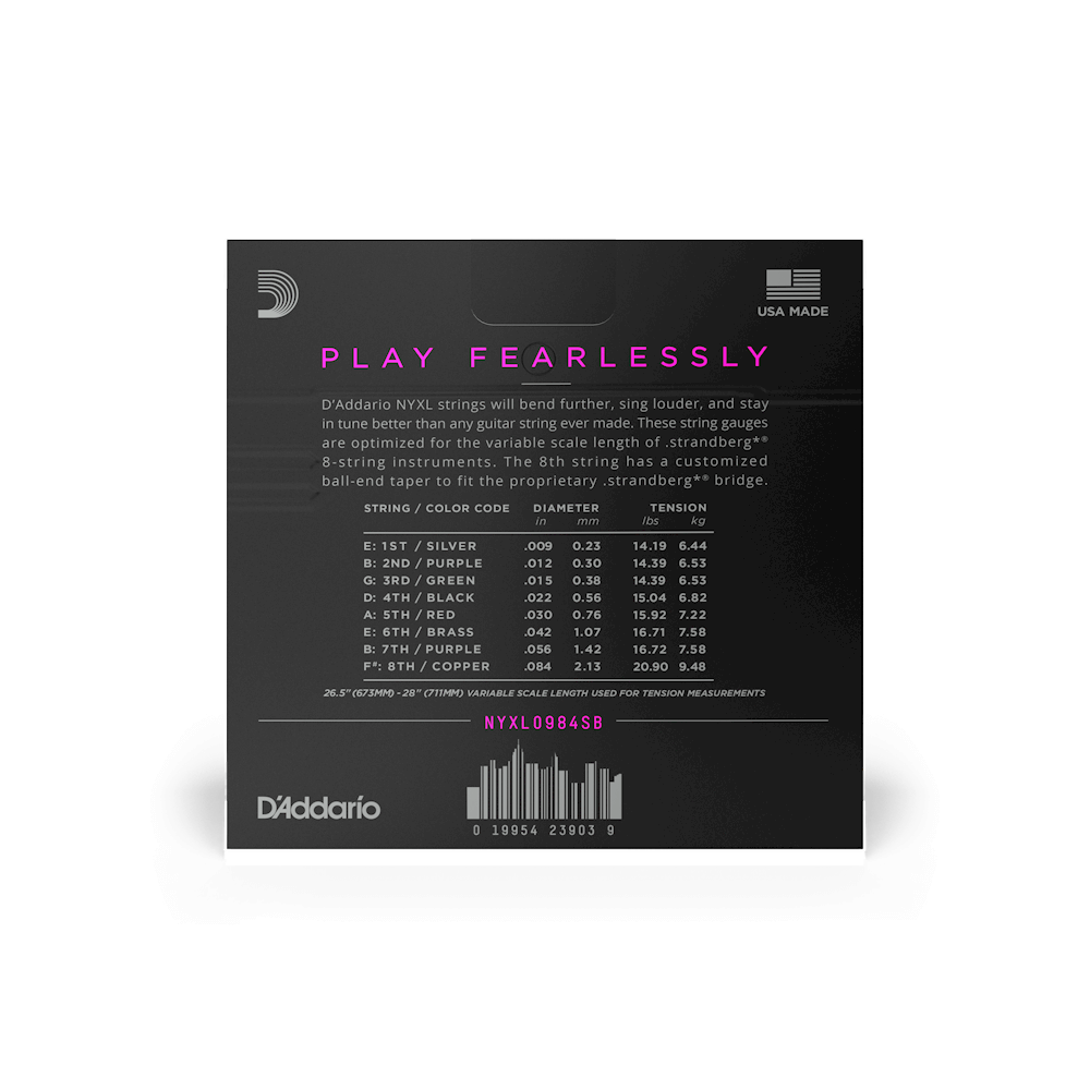 D'Addario NYXL0984SB Strandberg 8-String Electric Guitar Strings - 9-84