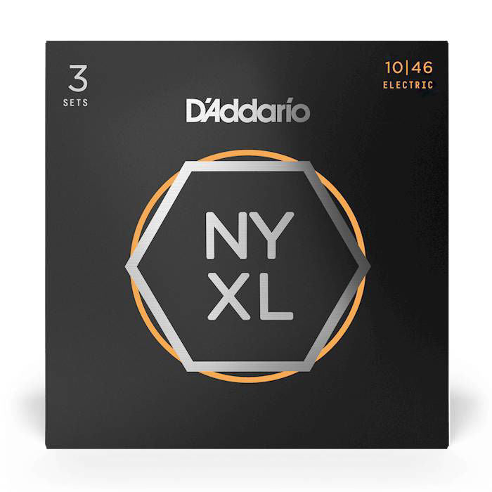 D'Addario NYXL10463P 10-46 Regular Light Nickel Wound Electric Guitar Strings - 3 Pack