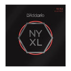 D'Addario NYXL1052 electric guitar strings with nickel wound, light top and heavy bottom, 10-52 gauge, on guitar.