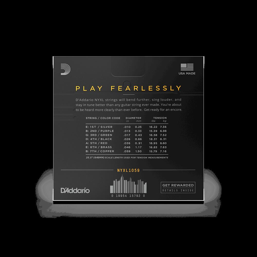 D'Addario NYXL1059 10-59 Regular Light 7-String Nickel Wound Electric Guitar Strings