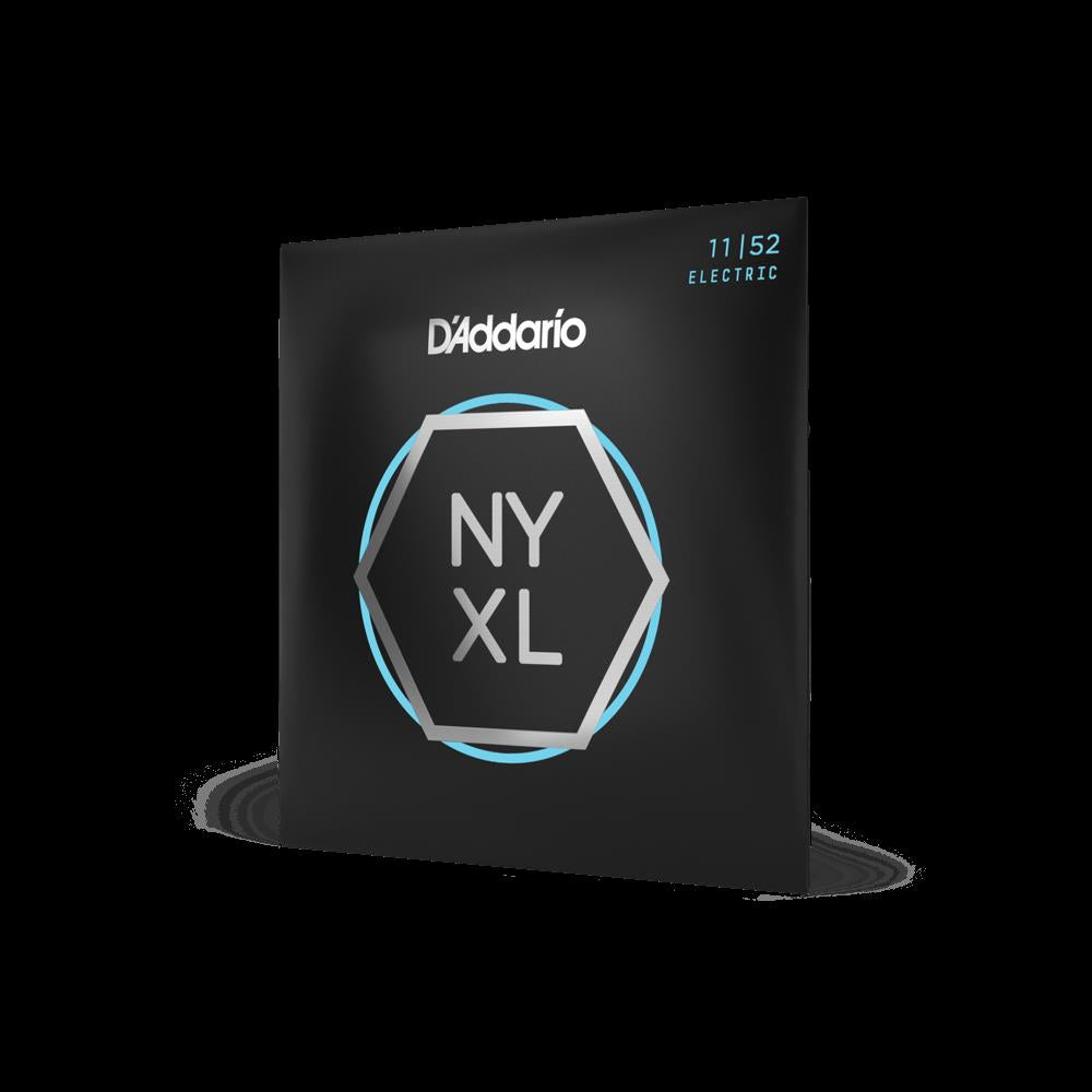 D'Addario NYXL1152 electric guitar strings, medium/heavy gauge 11-52, nickel wound, shown in the image.