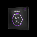 D'Addario NYXL1164 medium 7-string electric guitar strings with nickel winding, arranged in a pack for versatile playing.
