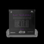 D'Addario NYXL1164 11-64 medium 7-string nickel wound electric guitar strings on a guitar neck