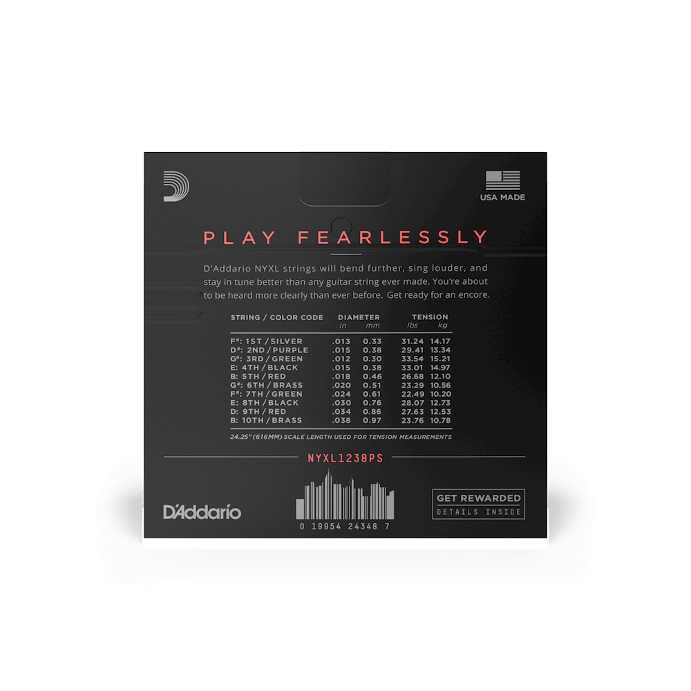 D'Addario NYXL1238PS E9 Pedal Steel Guitar Strings - 12-38