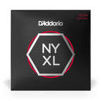 D'Addario NYXL1254 electric guitar strings 12-54 heavy nickel wound set on a guitar string spool.