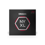 D'Addario NYXL55110 nickel wound bass guitar strings, medium gauge 55-110, long scale, shown on a bass guitar.