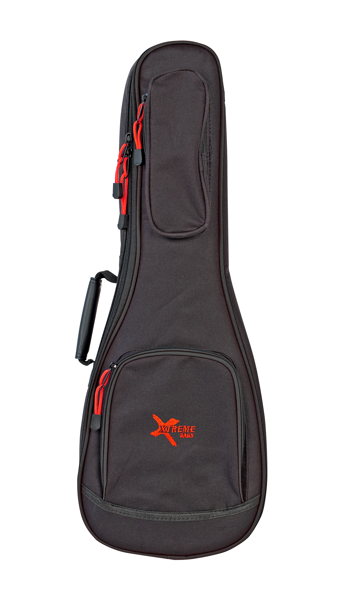 Xtreme OB702 concert ukulele bag with padded exterior and carrying straps, designed for secure transport of ukuleles and accessories.