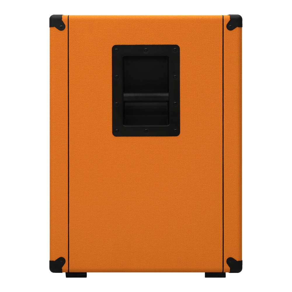 Orange OBC410C bass speaker cabinet for bass amplifiers, featuring a black grille and sturdy construction.