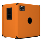 Orange OBC410C bass speaker cabinet for bass amplifiers with four 10-inch speakers, black grille, and sturdy construction.