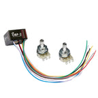 Aguilar OBP-2 preamp with treble and bass control knobs, designed for bass guitar pickups and tone enhancement.
