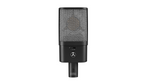 Austrian Audio OC16 studio microphone with spider mount, featuring a sleek black body and professional microphone grille.