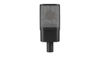 Austrian Audio OC16 studio microphone with spider mount, featuring a sleek black body and professional audio recording setup.