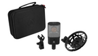 Austrian Audio OC16 studio microphone with spider mount, featuring a sleek black design and professional-grade condenser capsule.