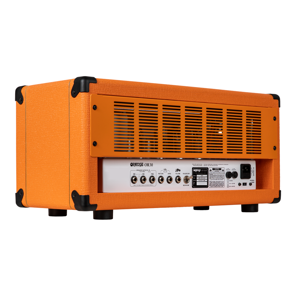 Orange OR30 single channel guitar amp head with orange finish and control knobs, designed for electric guitar amplification.