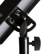 On-Stage LTP7000 Deluxe multi-purpose laptop stand with adjustable height and sturdy metal construction, shown in a workspace setting.
