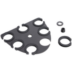 On-Stage multi-mic holder stand bracket for securing multiple microphones during performances or recordings.