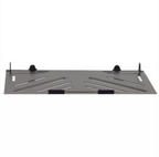 On-Stage OSMSA5000 laptop mount and accessory tray attached to a stand, designed for holding laptops and accessories during performances.