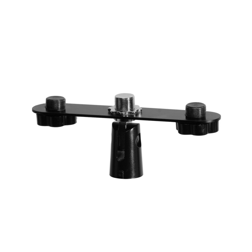 On-Stage stereo microphone attachment bar holding up to three microphones, designed for professional audio setup.