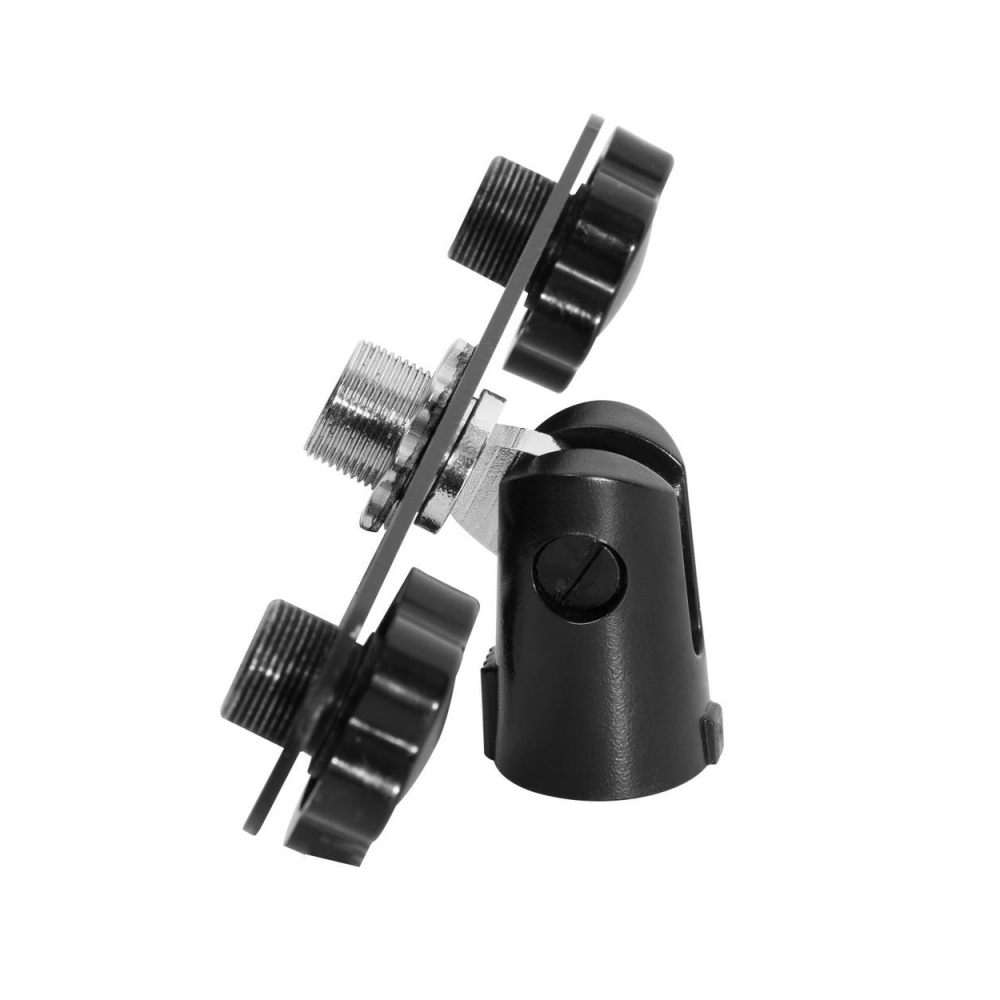 On-Stage stereo microphone attachment bar holding up to three microphones for stage or studio use, made of durable metal.