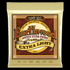 Ernie Ball Earthwood 2006 80/20 Bronze Acoustic Guitar Strings, extra light gauge, showing a close-up of the string set.
