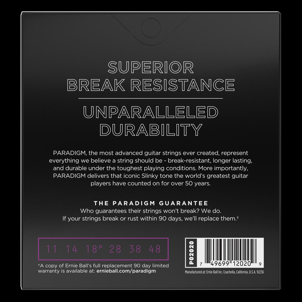 Ernie Ball Paradigm Power Slinky electric guitar strings, set of six, with packaging visible in the image.
