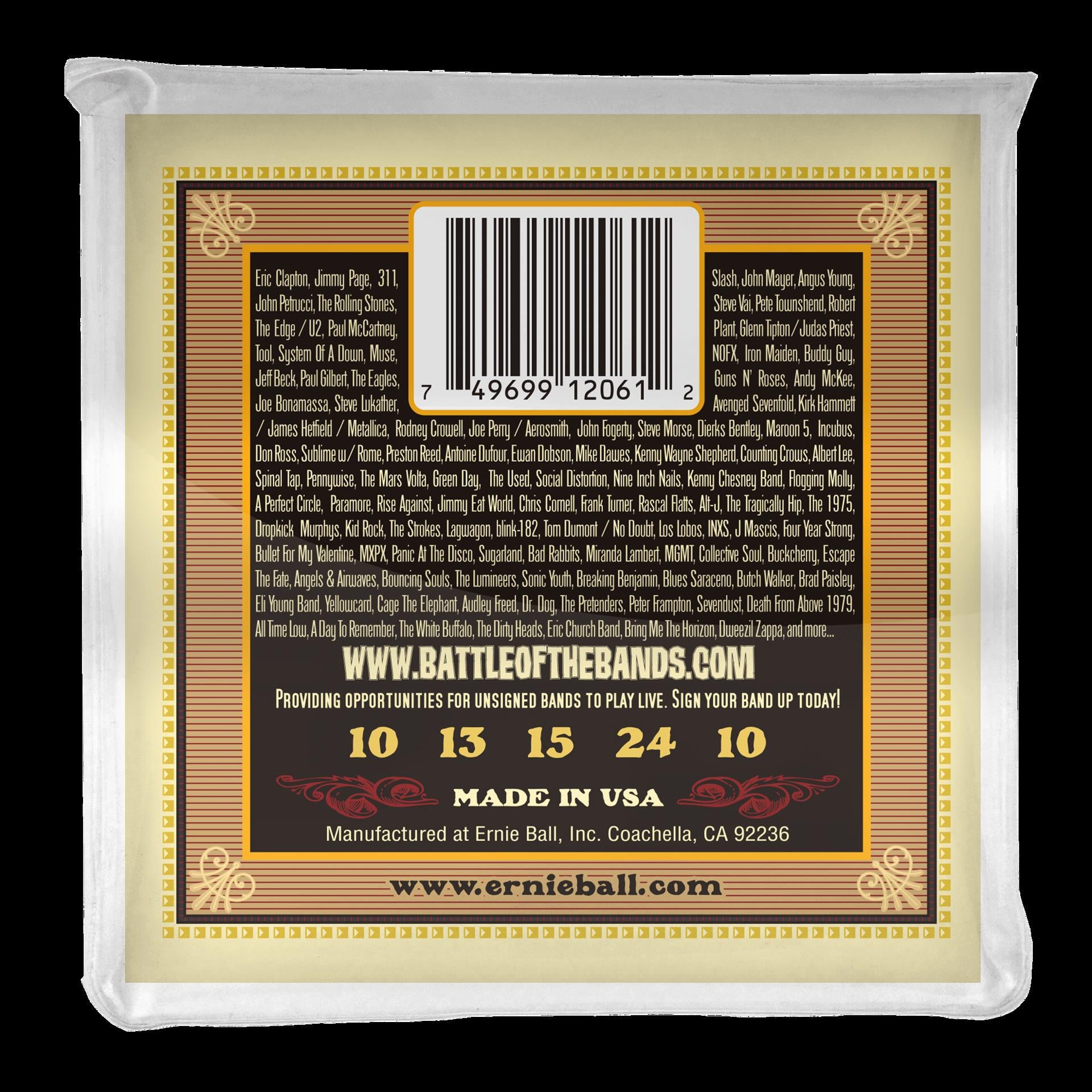 Ernie Ball 2061 Earthwood 5-String Banjo Frailing Loop End 80 20 Bronze Acoustic Guitar Strings