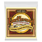 Ernie Ball Earthwood 5-string banjo with bluegrass loop end, 80/20 bronze acoustic string for folk and bluegrass instruments.