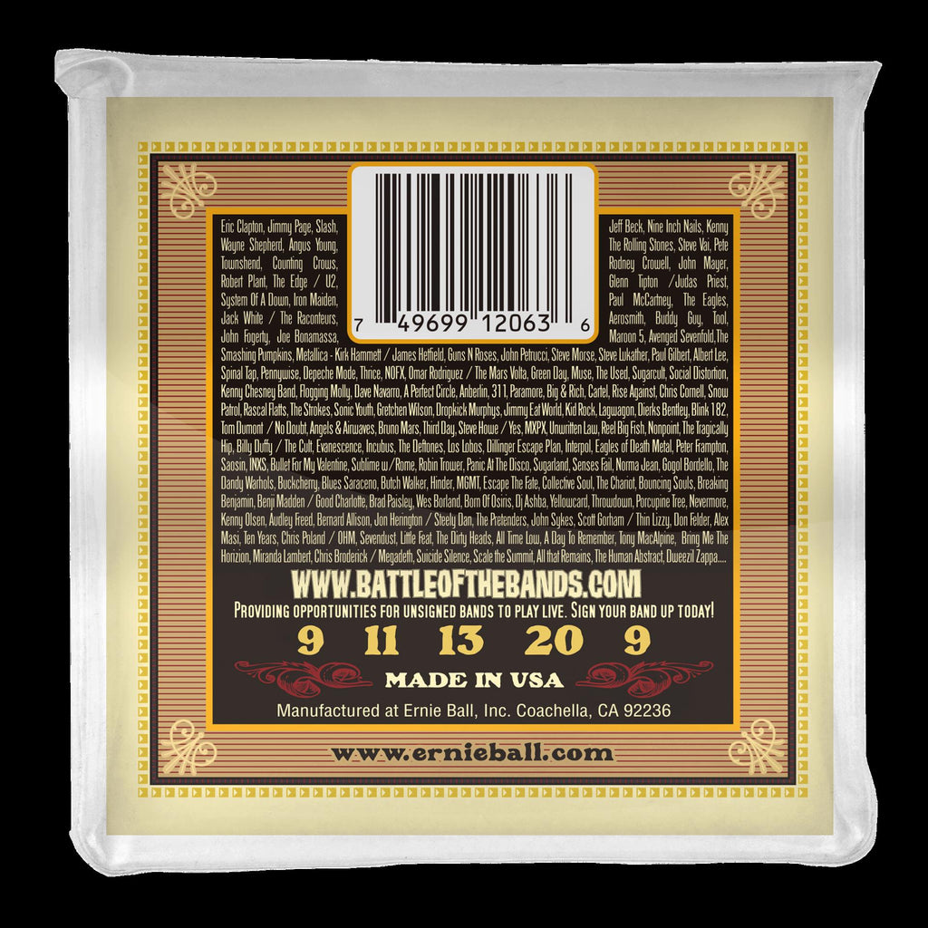 Ernie Ball 2063 Earthwood 5-String Banjo Bluegrass Loop End 80 20 Bronze Acoustic Guitar Strings
