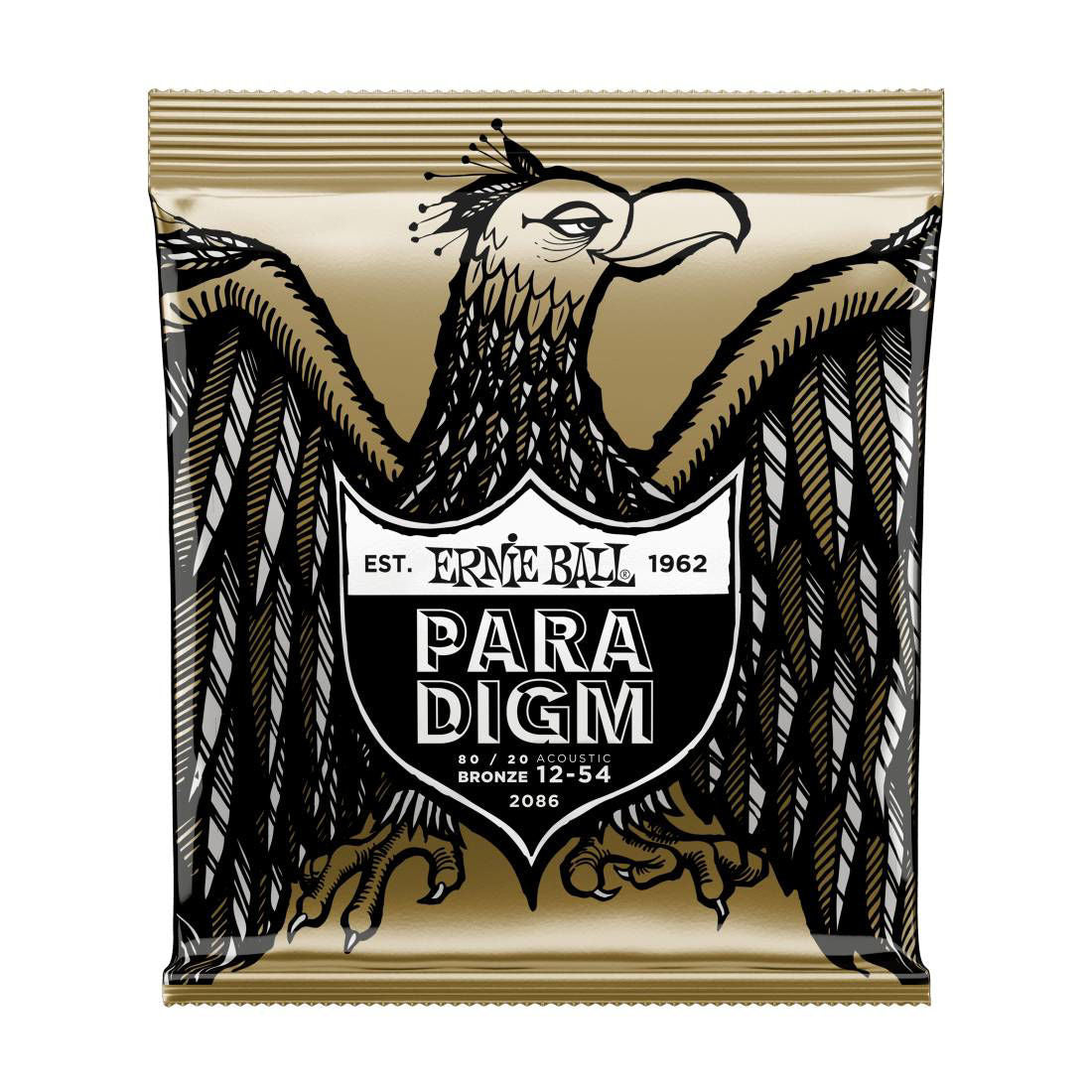 Ernie Ball 2086 12-54  Paradigm Med Light 80 - 20 Bronze Acoustic Guitar Strings