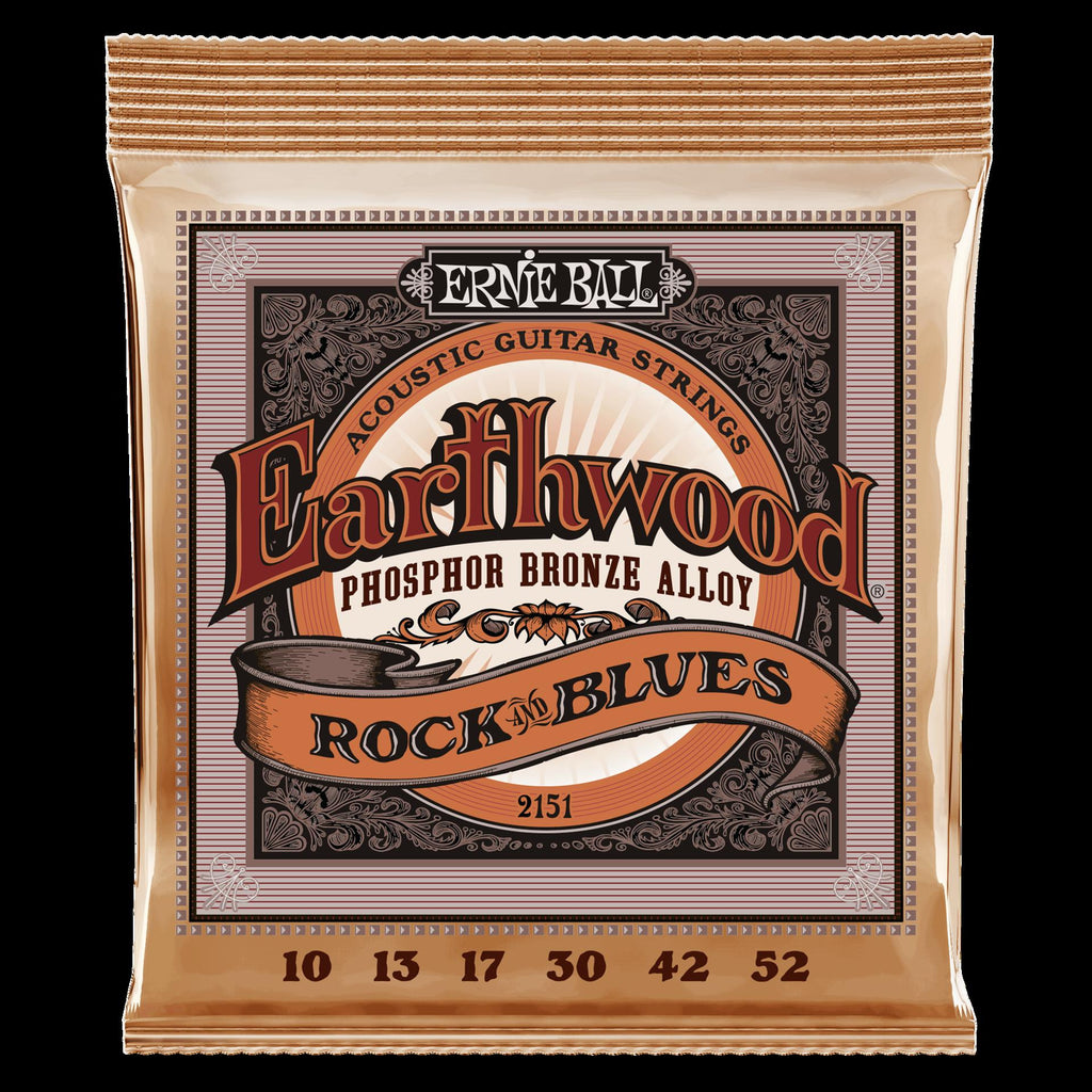 Ernie Ball 2151 Earthwood Rock and Blues with Plain G Phosphor Bronze Acoustic Guitar Strings