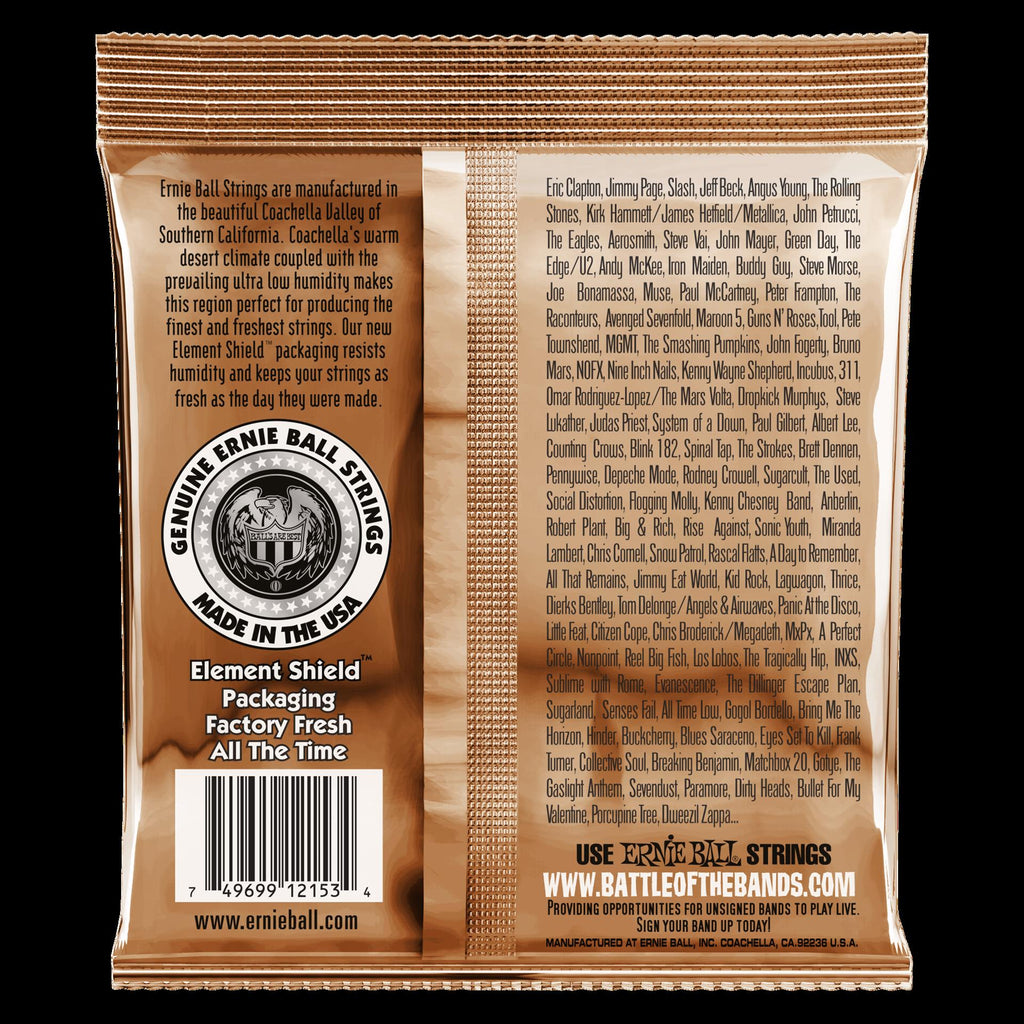 Ernie Ball Earthwood 12-string light phosphor bronze acoustic guitar strings, new and wound, on a neutral background.