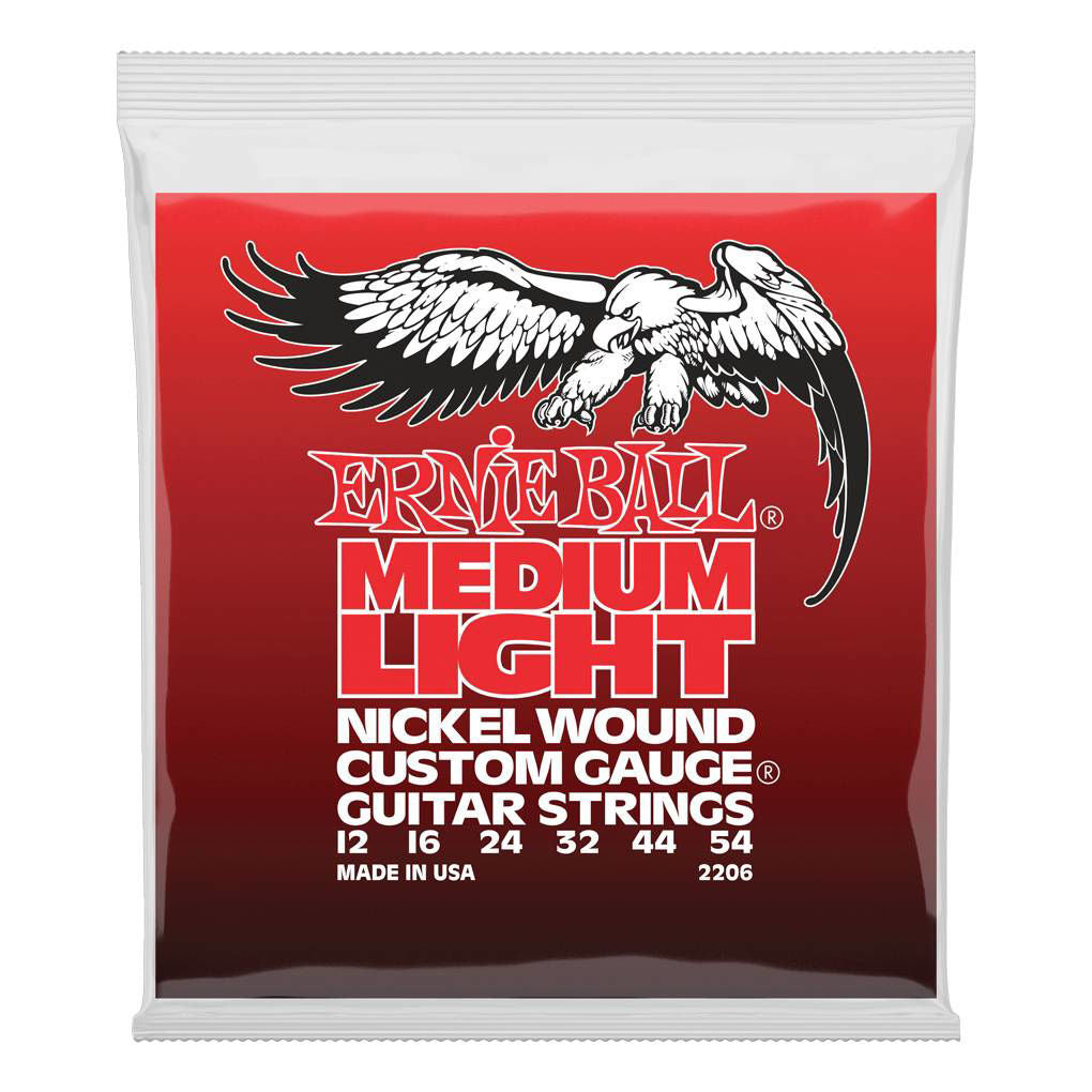 Ernie Ball Nickel Guitar - Medium - 12 - 54 - Wound G Electric Guitar Strings