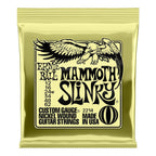 Ernie Ball Mammoth Slinky Nickel Wound Electric Guitar Strings with wound G string, ideal for electric guitar players.
