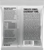 Ernie Ball John Mayer Silver Slinky electric guitar strings, 10.5-47 gauge, shown on a guitar with the packaging visible.